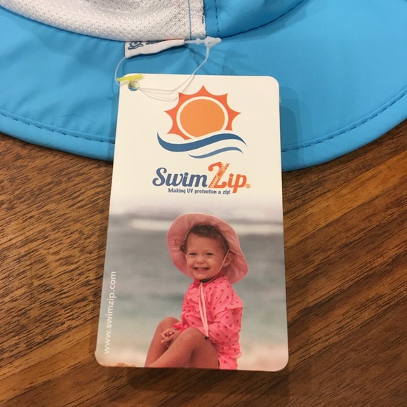 SwimZip Wide Brim Sun Hat  SPF 50+ - Aqua - NWT - Picture 6 of 7